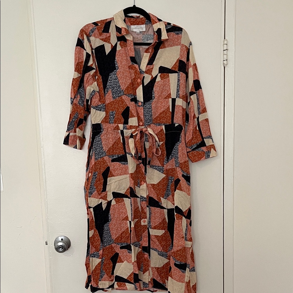 Corey Lynn Calter Geometric Long Sleeve Dress